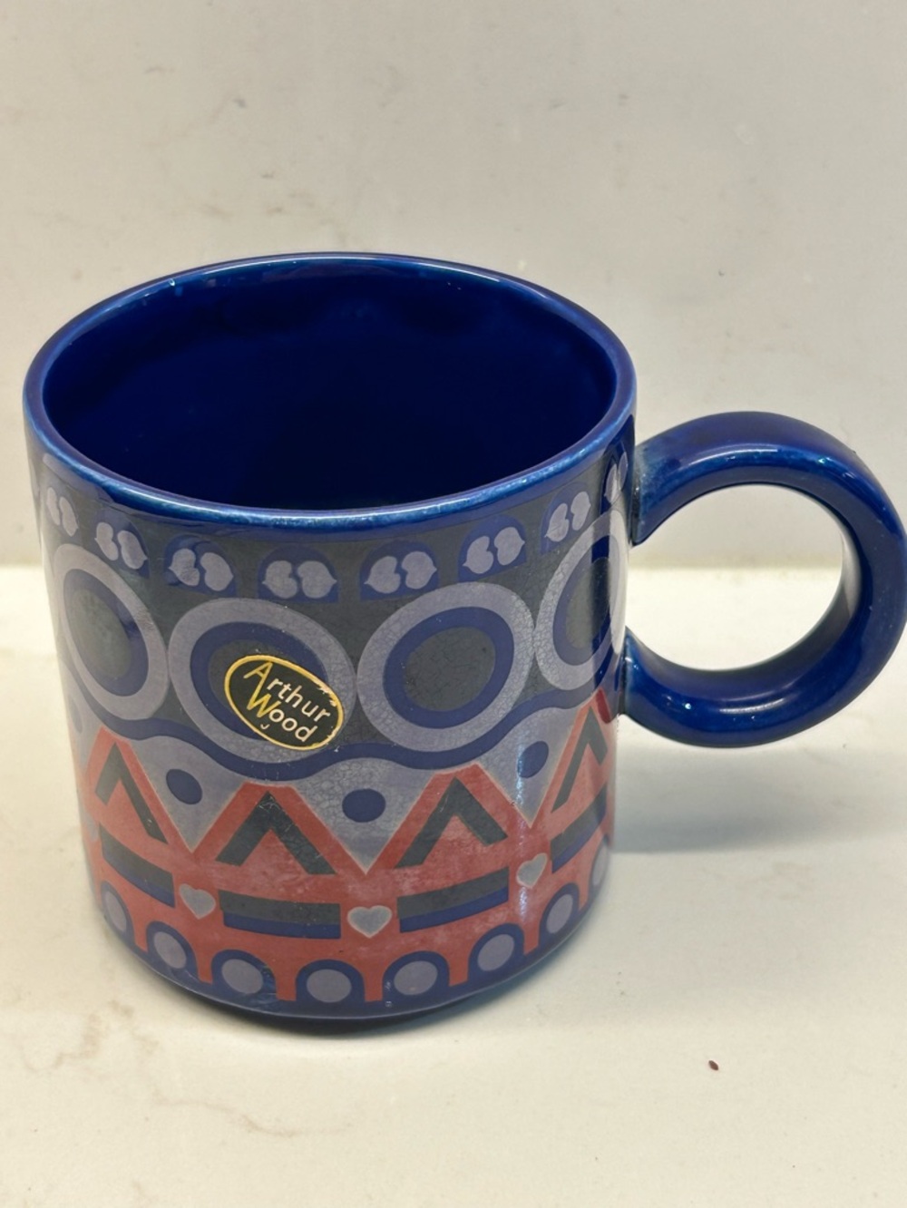 Arthur Wood MCM Blue Patterned Ceramic Mug